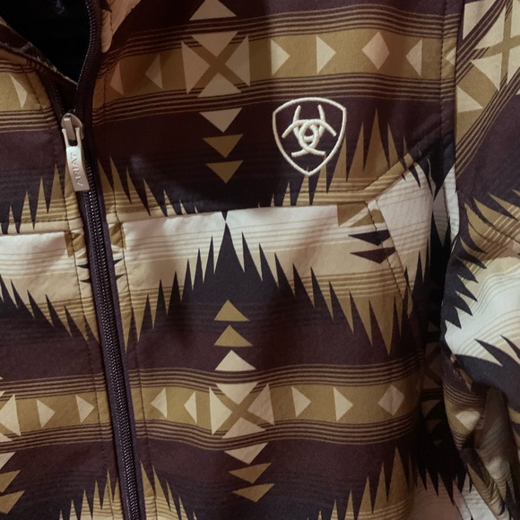 Ariat Women's Geometric Pattern Jacket - Brown and Cream - Picture 5 of 10